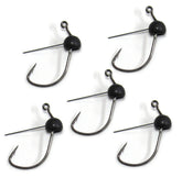 Harmony Tungsten Weedless Wacky Jigheads 1/4 oz 5 Pack Black – front view