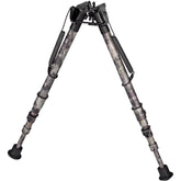 Harris Engineering 1A2-25CCAMO bipod adjustable height range for versatile shooting positions.