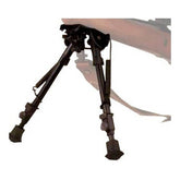 Harris Engineering S-BRM bipod assembled for stable shooting on uneven ground.