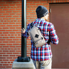 Harvest Label Connect Sling Pack beige back panel for breathable all-day comfort.