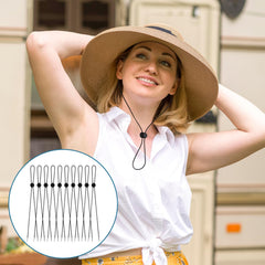 Reusable hat clip shown on outdoor hat