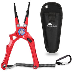 Hathever aluminum fishing pliers with lockable sheath and lanyard