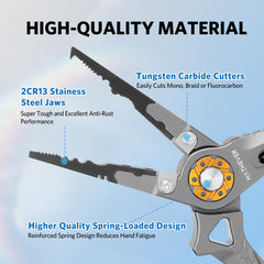 Close-up of aircraft-grade aluminum handle on Hathever pliers