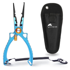 Hathever Fishing Pliers Hook Remover side view with aluminum handle