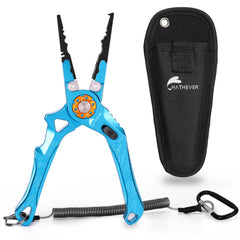 Hathever saltwater fishing pliers showing tungsten carbide cutters and aluminum handle