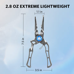 Close-up of titanium jaws on Hathever pliers for hook removal
