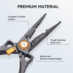 Lockable safety mechanism on Hathever fishing pliers