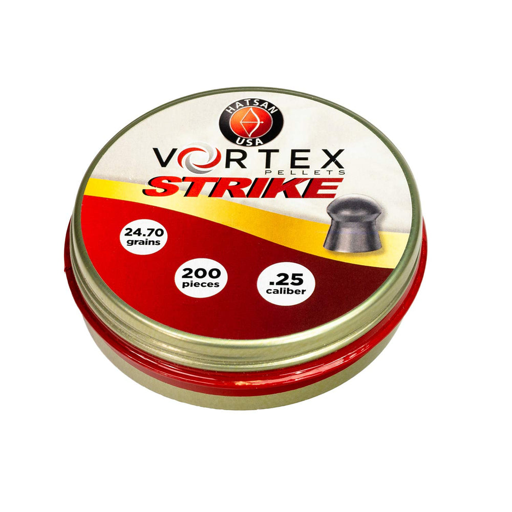 Hatsan Vortex Strike Pellets 25-pack close-up illustrating finish and consistency