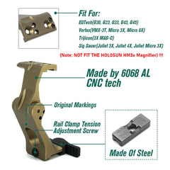 HATSEN magnifier mount with foldable arm enables flexible optic setups.