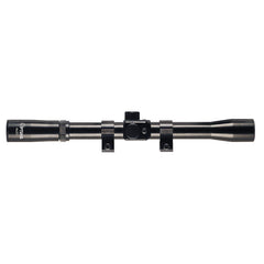 Hatson Optima 4x20mm Scope in black with 11mm dovetail scope rings.