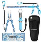 HAUSHOF 3pc Camo Fishing Tool Kit with sheath and belt clip