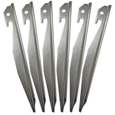 Haute Decor heavy-duty metal tent stake 10-inch anchors securely in varied soil.