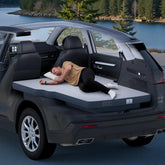 Havnby AutoLevel flat backseat demonstrates an even sleeping surface for Honda CR-V road trips.