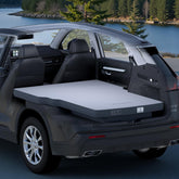 Havnby AutoLevel foam mattress on CR-V adds comfortable backseat sleeping surface.