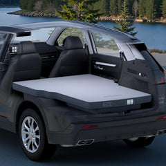 Havnby AutoLevel foam mattress on CR-V adds comfortable backseat sleeping surface.