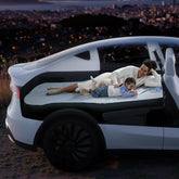 Havnby foam mattress installed in Tesla Model Y for comfortable car sleep