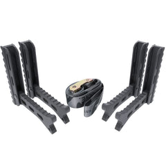 Compact portable bowhunting stand with Helium steps