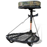 Hawk Combat hang-on stand platform delivers stability with a 21x27 inch base.