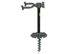 Hawk Earth Anchor Bow Holder's 6-inch ground plate adds stability on soft soil.