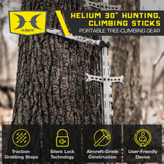 Hawk Helium climbing sticks folded compact for silent transport