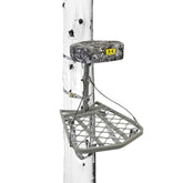 Hawk Ultra Lite Hang-On platform with memory foam seat for all-day comfort.