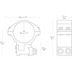 Hawke high-height 30mm scope rings provide clear clearance and reliable alignment.