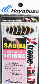 Hayabusa EX0018 Xtremeglo SW Sabiki 6-hooks glow-color rig attracts baitfish at night