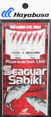 Hayabusa EX030-6 Sabiki red rigs ready for quick mackerel baiting.