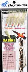 Hayabusa EX121 Gold Flasher Sabiki rig packaging highlights premium build for saltwater reliability.