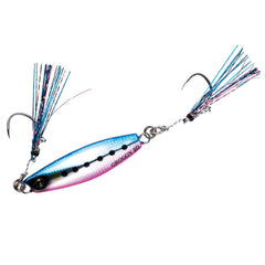Hayabusa FS416 metal jig with Jackeye Glossy finish, sardine color, designed for subtle wobble and better visibility