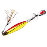 Hayabusa FS417 jig spinning blade enhances lure attraction during casting.