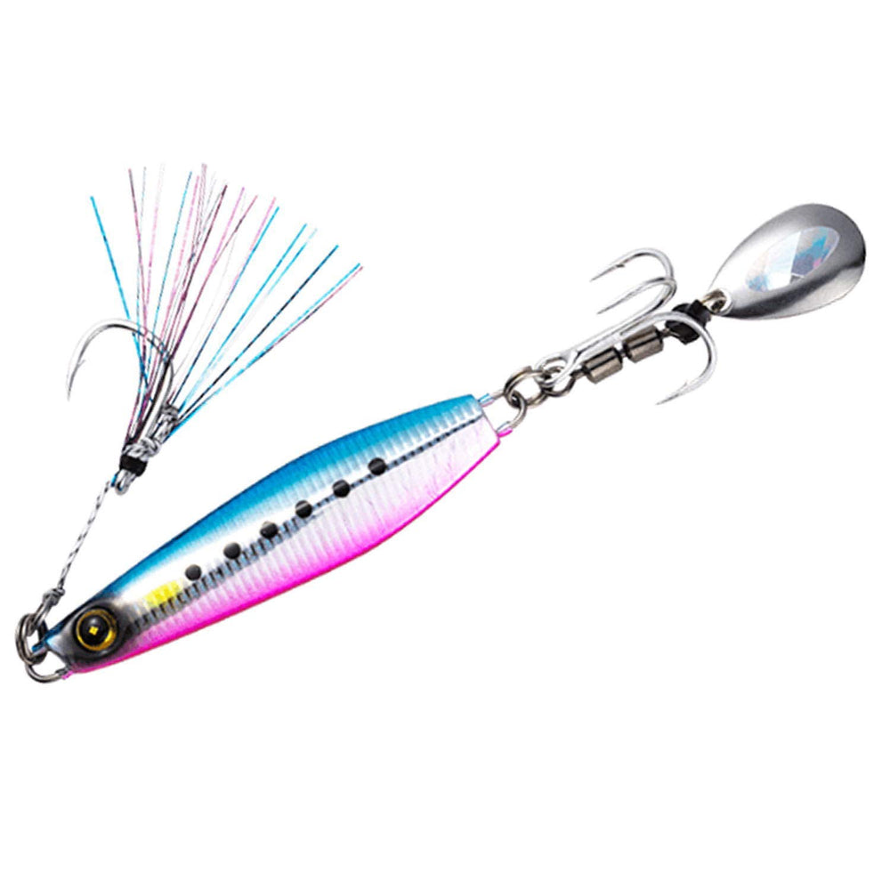 Hayabusa FS417 Jack-Eye Maki 60g in blue pin sardine for vertical jigging and visibility