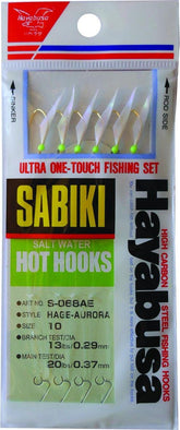Hayabusa S-068AE-10 sabiki hook white ready for deep-water mackerel and herring catches