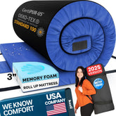 Hazli Matrix Comfort-Cell mattress pad rolled for easy transport and travel comfort