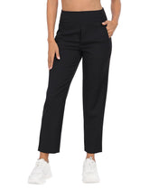 HDE women's travel pants high waist front view for all-day comfort