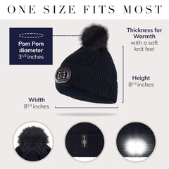 HEAD LIGHTZ beanie with light side view for safer nighttime runs.