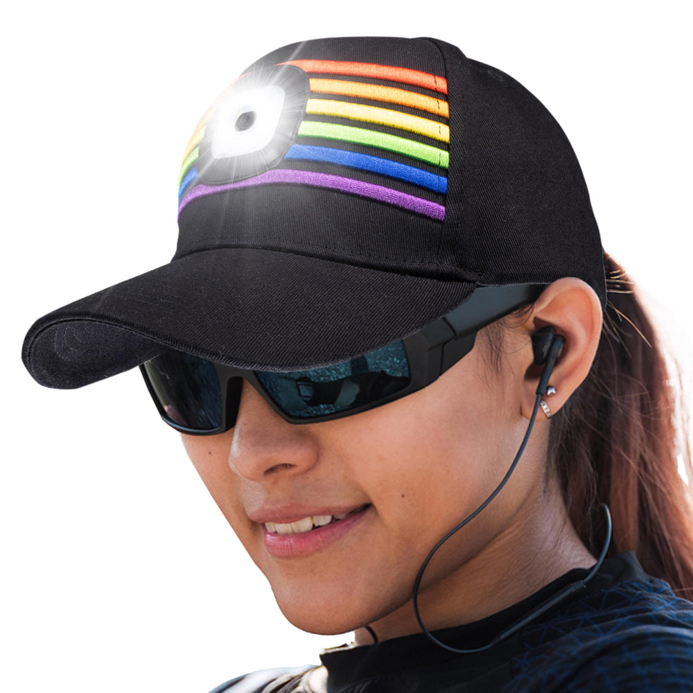 Head Lightz cap front view with hands free lighting for nighttime runs