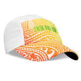 Front view of Headsweats Standard Performance Race Hat in White Tribal