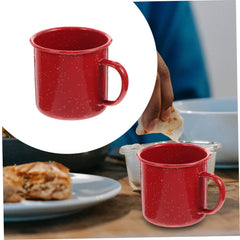Healifty camping enamel mug red for outdoor meals