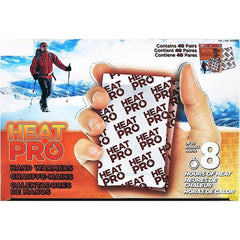 Heat Pro hand warmers packaging opened, heat begins quickly for up to eight hours of warmth.
