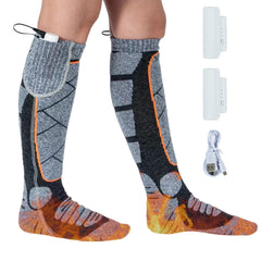 Heated socks with battery pack delivering extended warmth on cold hikes