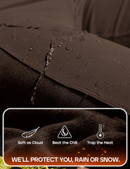 Heathyoga cargo pants waterproof fabric demonstrates dry comfort in wet conditions.