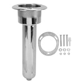 Close-up of heavy-duty stainless steel rod holder with 2-in-1 flush mount design