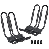 HECASA universal J-bar rack on car securing a kayak for travel