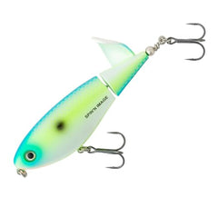 Heddon Spin'N Image rotating-tail closeup emphasizes the finesse mechanism and surface draw