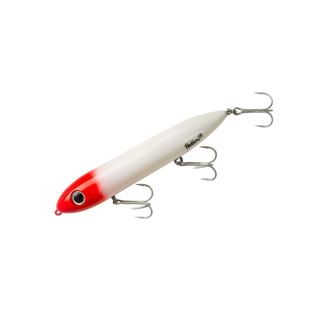 Heddon Super Spook red head topwater lure ready for saltwater and freshwater action