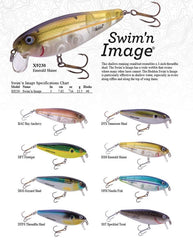 Heddon Swim'N Image close-up showing body and treble hook for wounded-baitfish action.
