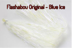 Hedron Flashabou skirt in ice blue for offshore lures with lifelike shine.