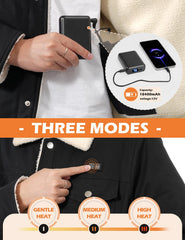 HEEKPEK heated jacket sherpa lining close-up highlights soft insulation.