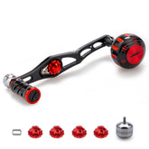 Heighten 70/45mm fishing reel handle in black and red